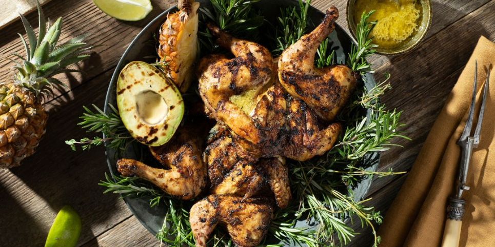 Jamaican Chicken with Grilled Avocado & Pineapple